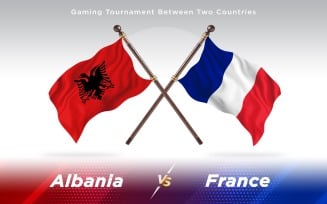 Albania versus France Two Countries Flags - Illustration