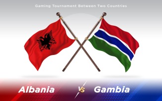 Albania versus Gambia Two Countries Flags - Illustration
