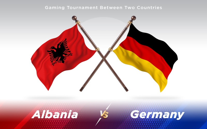 Albania versus Germany Two Countries Flags - Illustration