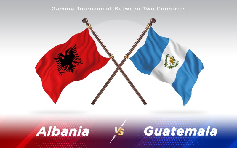Albania versus Guatemala Two Countries Flags - Illustration