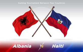 Albania versus Haiti Two Countries Flags - Illustration