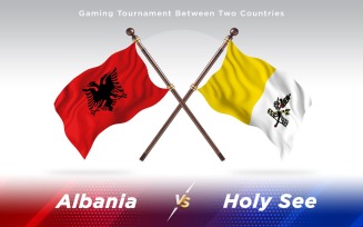 Albania versus Holy See Two Countries Flags - Illustration