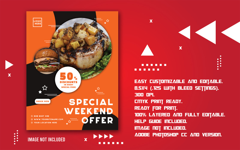 Special Weekend Promotional Food Sale Flyer Corporate Corporate Identity