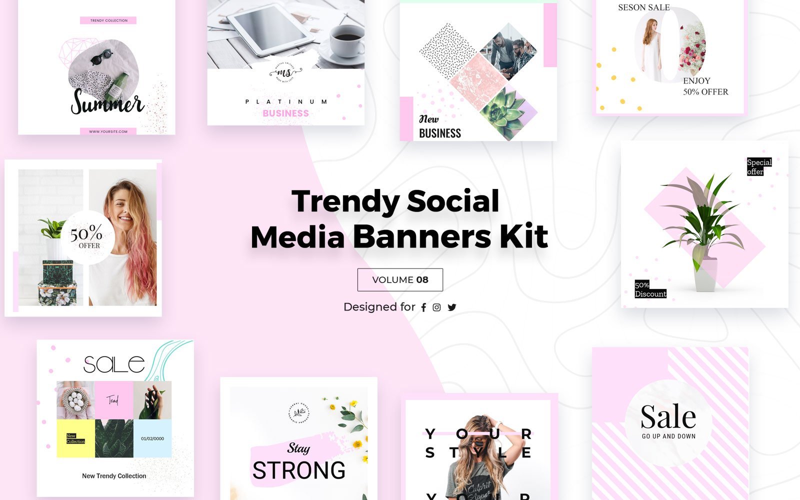 Kit Graphique #157870 Trendy Social Divers Modles Web - Logo template Preview