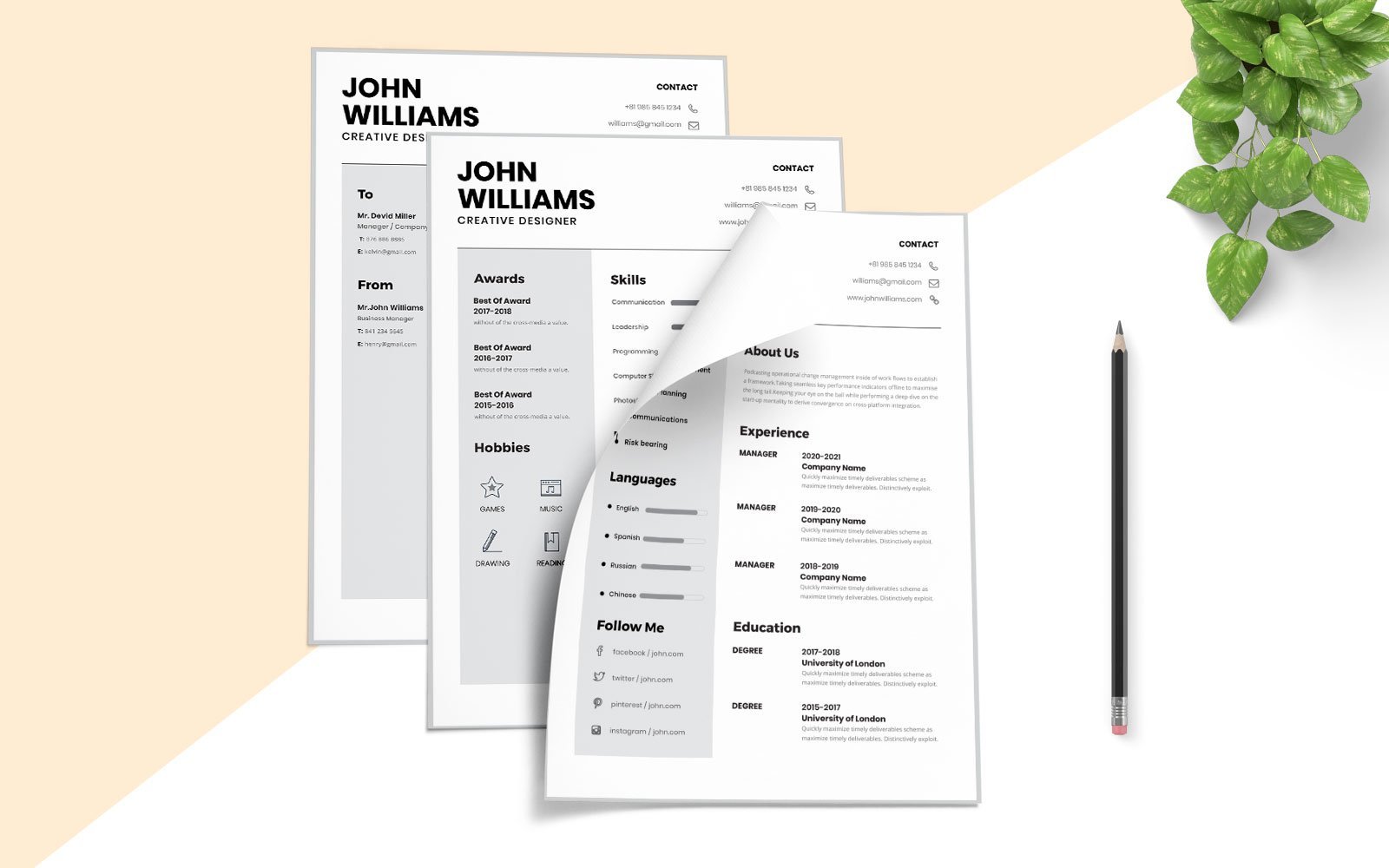 Kit Graphique #157891 Minimal Cv Divers Modles Web - Logo template Preview