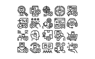 Buyer Customer Journey Collection Set Vector Icon