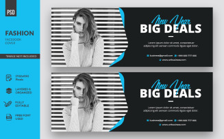 Clean New Year Design Fashion Facebook Cover Social Media Template