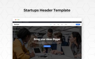 Startup Header PSD Template
