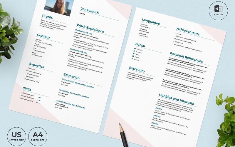 Yoga Teacher CV Resume Template