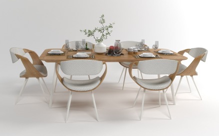 Dining Furniture Set 1504 3D Model