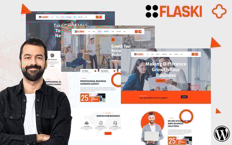 Flaksi Modern Easy Multipurpose Consulting Tema WordPress №157941
