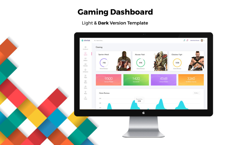 Gaming Admin Dashboard UI Elements