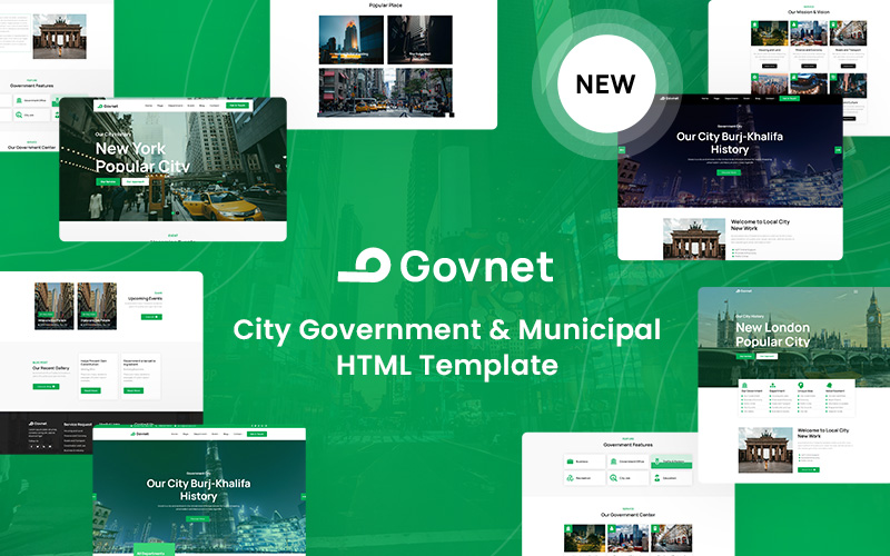 "Govnet - City Government and Municipal" - bootstrap Шаблон сайту №157947
