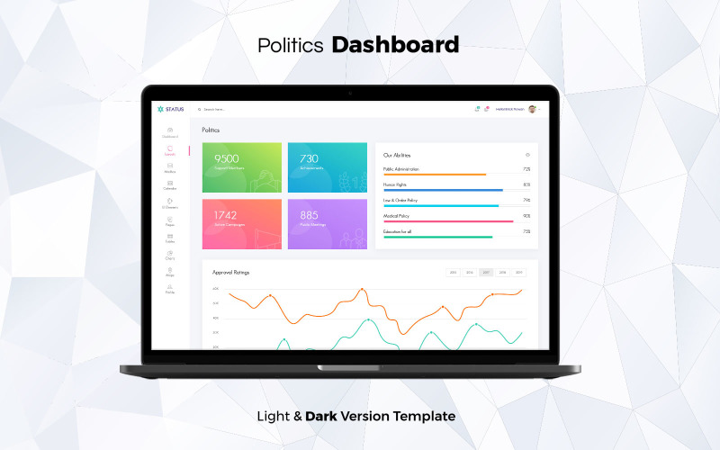 Politics Admin Dashboard UI Elements