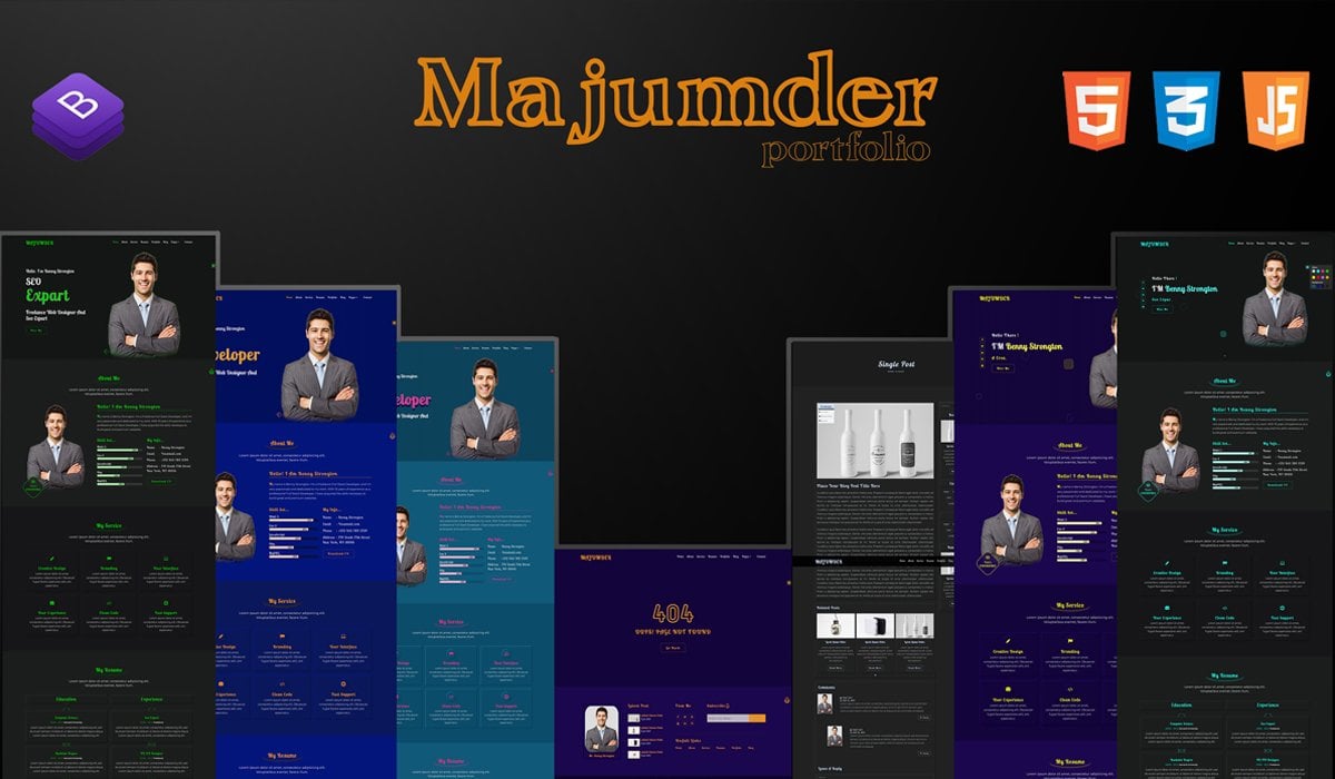 Responsivt MAJUMDER-2 Portfolio Landing Page-mall #157942