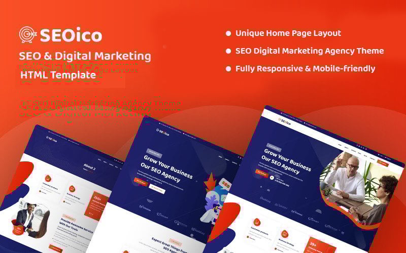 Responsivt Seoico - SEO & Digital Marketing Hemsidemall #157948