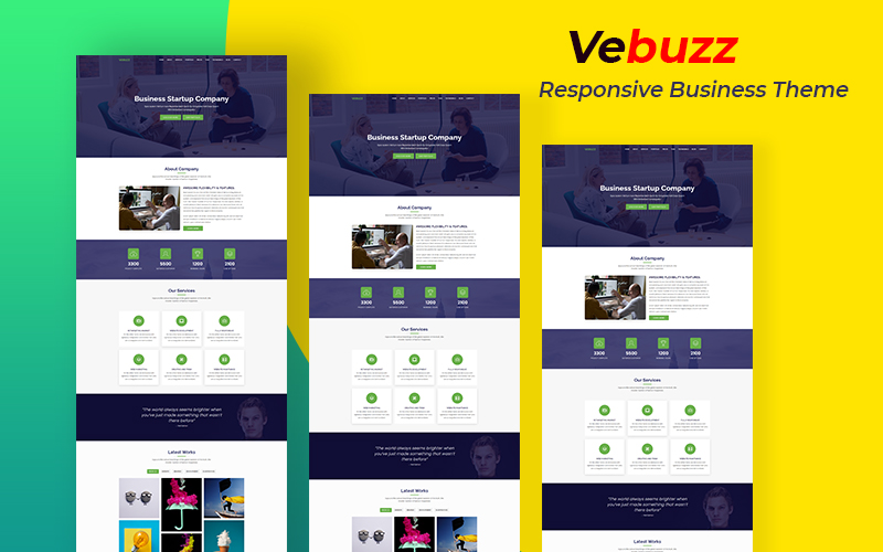 Responsivt VeBuzz - Responsive Business Service Website Landing Page-mall #157935