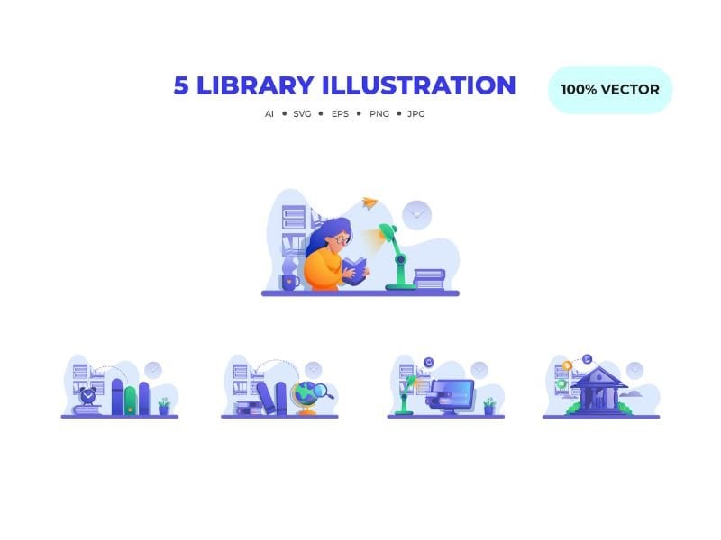 Kit Graphique #158099 Library Illustrations Divers Modles Web - Logo template Preview