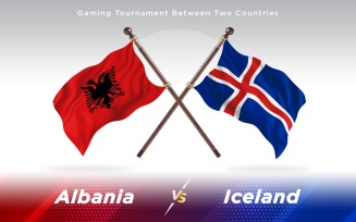 Afghanistan versus Iceland Two Countries Flags - Illustration