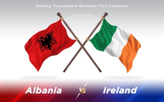 Albania versus Ireland Two Countries Flags - Illustration