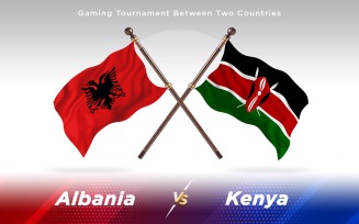 Albania versus Kenya Two Countries Flags - Illustration
