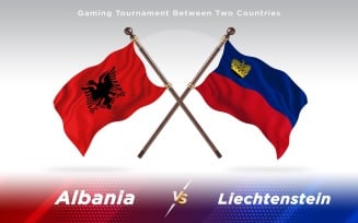 Albania versus Liechtenstein Two Countries Flags - Illustration