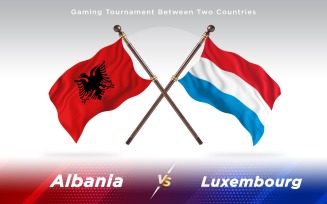 Albania versus Luxembourg Two Countries Flags - Illustration