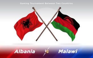 Albania versus Malawi Two Countries Flags - Illustration