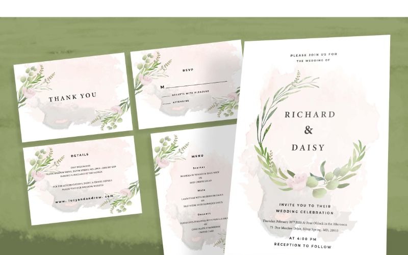 Wedding Invitation 6 White Clay - Corporate Identity Template