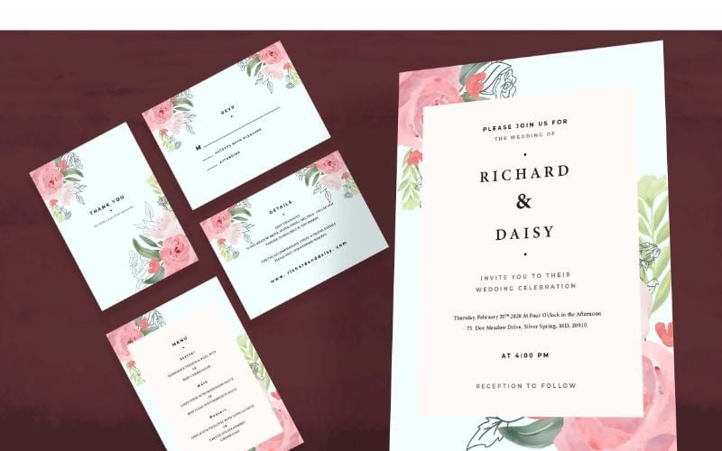 Wedding Invitation 7 Rose Mary - Corporate Identity Template