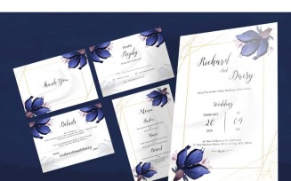Wedding Invitation 9 Blue Flower - Corporate Identity Template