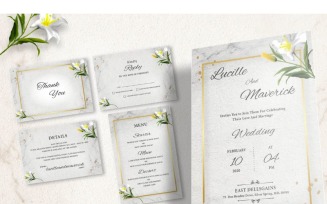 Wedding Invitation White Crystal Lily - Corporate Identity Template