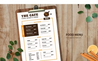 Food Menu The Cafe - Corporate Identity Template