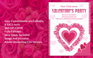 Valentines day party flyer - Corporate Identity Template