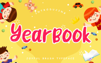 Yearbook Joyful Brush Typeface Font