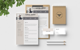 Professional CV with Business Card Resume Template