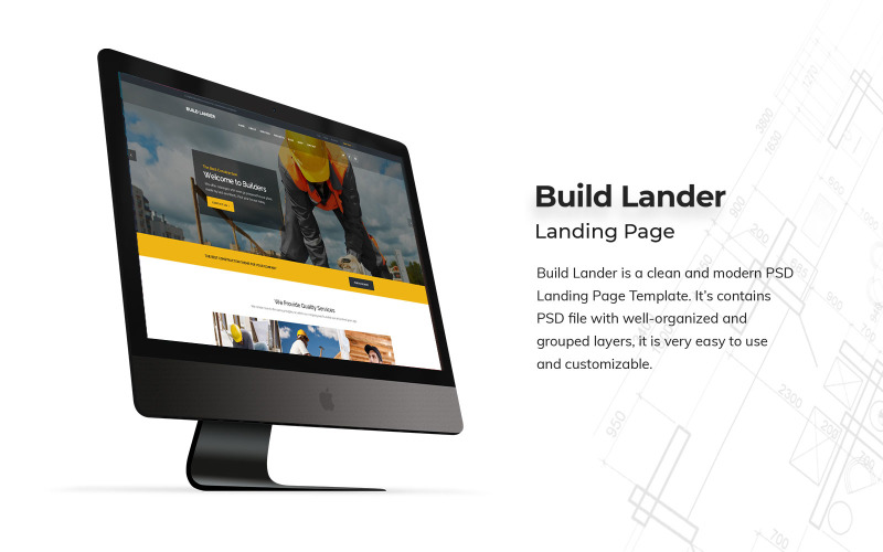 Construction Landing Page PSD Template