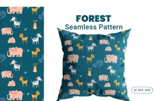 Seamless Pattern Forest Background