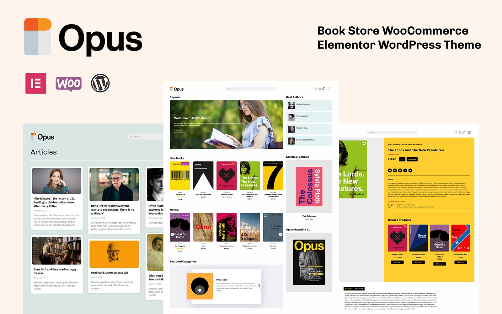 "OPUS - Book Store" Responsive WooCommerce Thema №158526