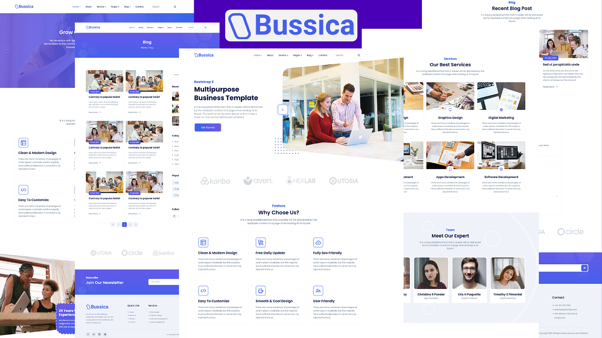Responzivní Šablona webových stránek "Bussica - Bootstrap 5 Multipurpose Business" #158536
