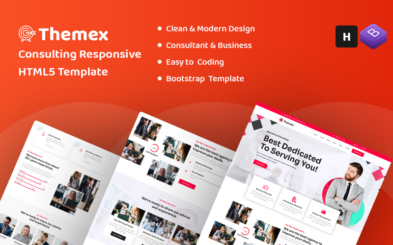 Responzivní Šablona webových stránek "Themex - Consulting HTML5" #158535