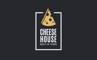 Cheese with Cheese Slice. Logo Template