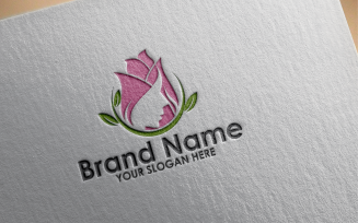 Flower Woman Logo Template
