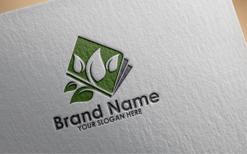 Leaf Book green Logo Template
