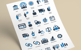 Professional Business Work Icon Set