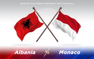 Albania versus Monaco Two Countries Flags - Illustration