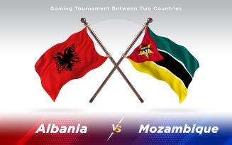 Albania versus Mozambique Two Countries Flags - Illustration