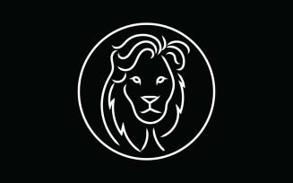 Handsome Lion Line Logo Template