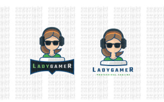 Lady Gamer Logo Template