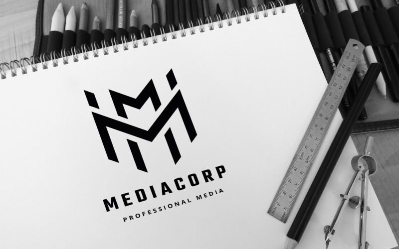 Media Corp Letter M Logo Template